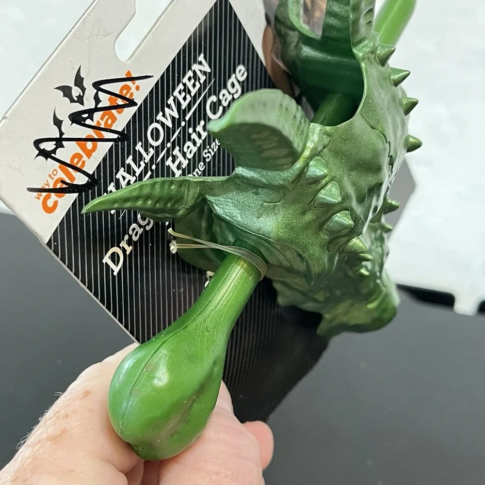 Dragon Head Scale Hair Cage Pin Cosplay Costume Accessories Green